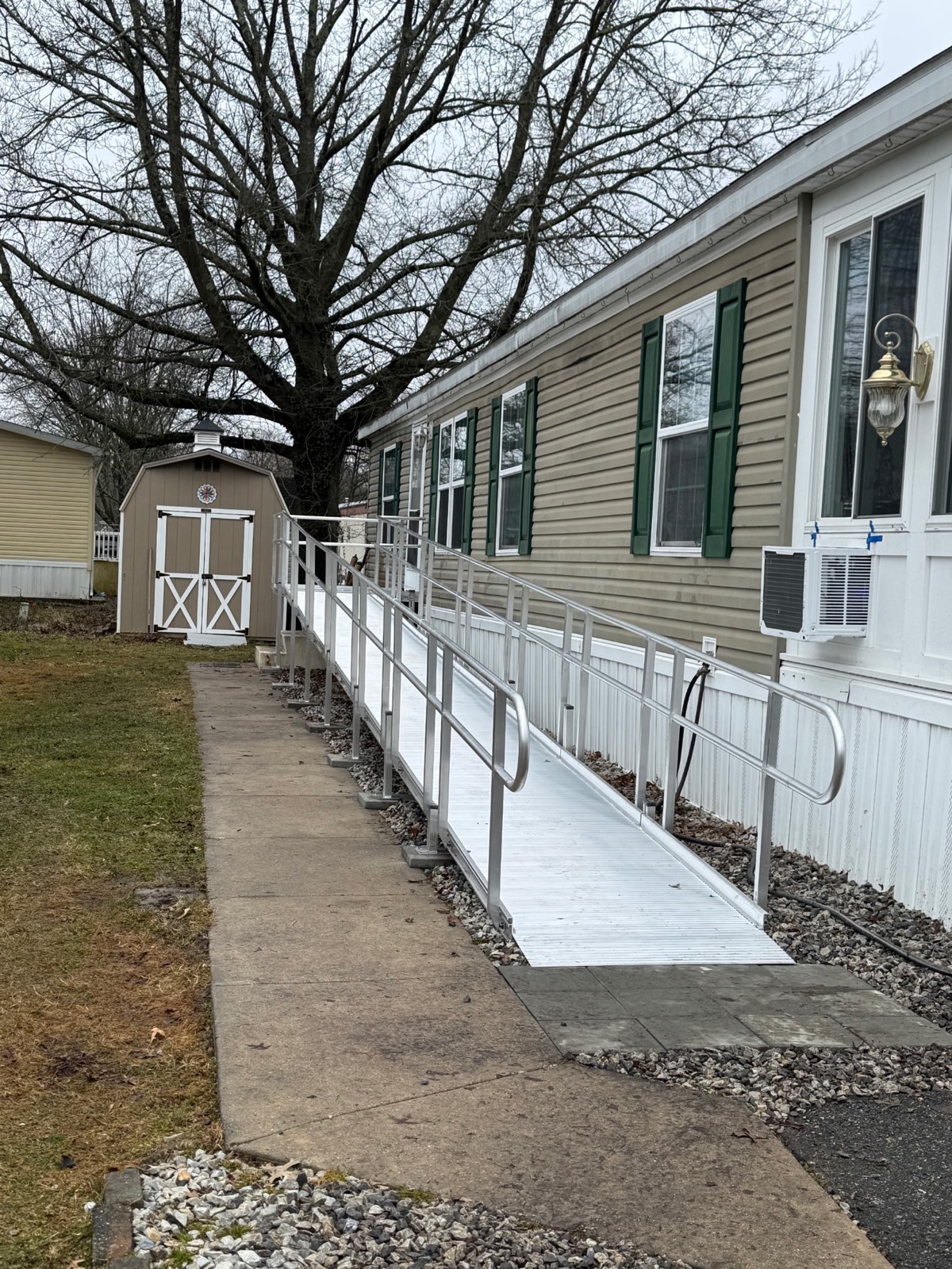 Mobile home ramp installation